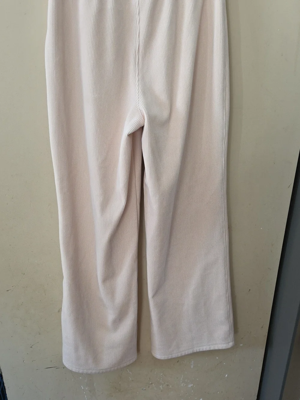 Marine Layer Ribbed Wide-Leg Pants in Creamy White Small